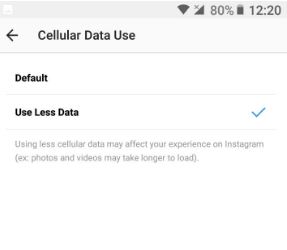 Зменште використання стільникових даних в Instagram