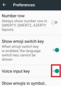 Увімкніть клавішу голосового введення на телефоні Android