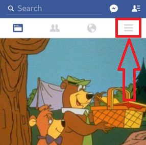 Торкніться трьох вертикальних ліній у програмі facebook