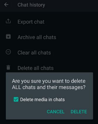 Видаліть WhatsApp Chat назавжди Android пристроїв