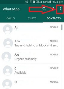 Як видалити заблокований контакт із WhatsApp Android