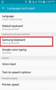 Торкніться клавіатури Samsung