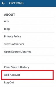 додати інший акаунт Instagram на пристрої Android