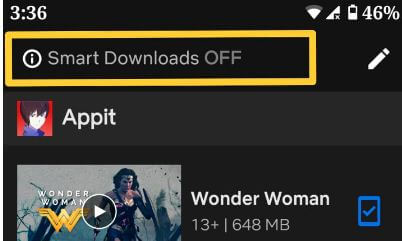 Вимкніть розумні завантаження в додатку Netflix на андроїд