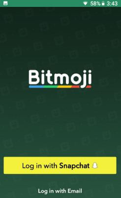 Увійдіть за допомогою Snapchat Bitmoji в android